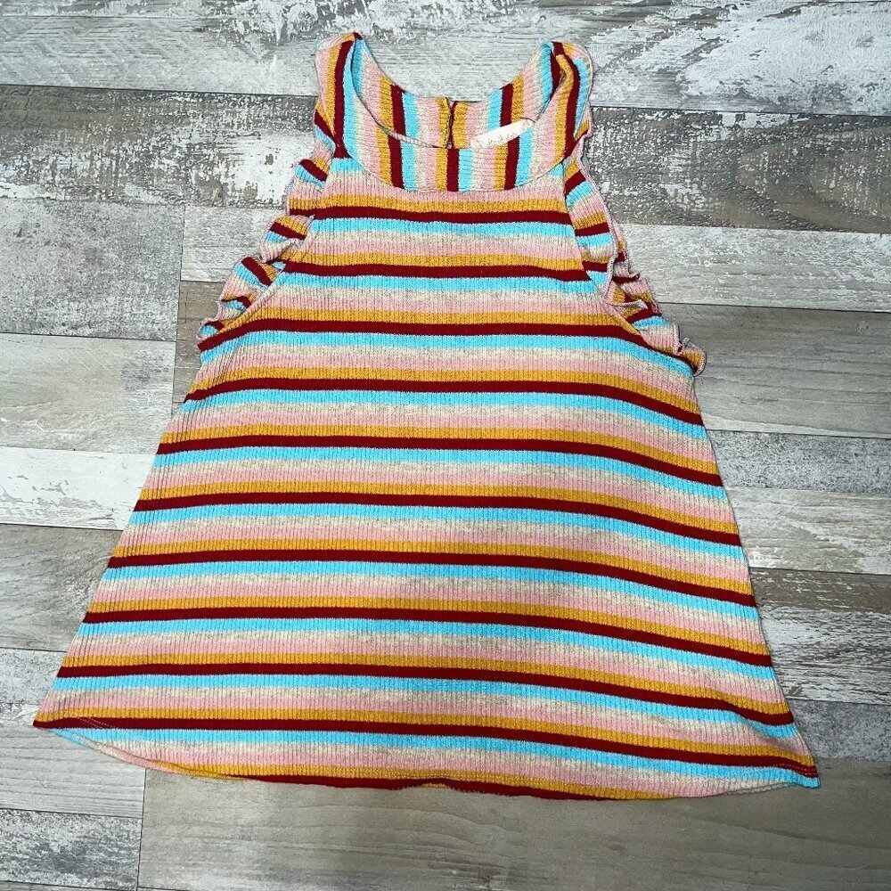 Alter'd State Multicolor Ribbed Halter Ruffle Tank Size M